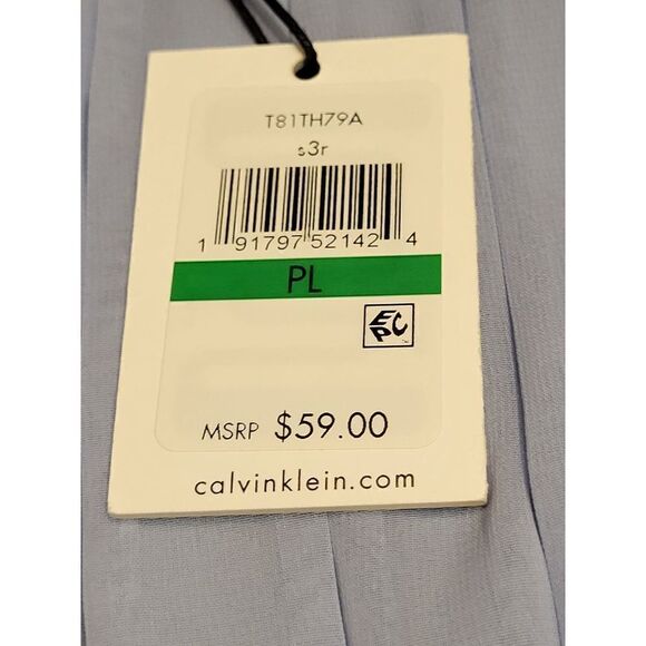CALVIN KLEIN Womens Light Blue Sleeveless Tank Top Shirt Petite Sz PL NWT - Picture 4 of 9